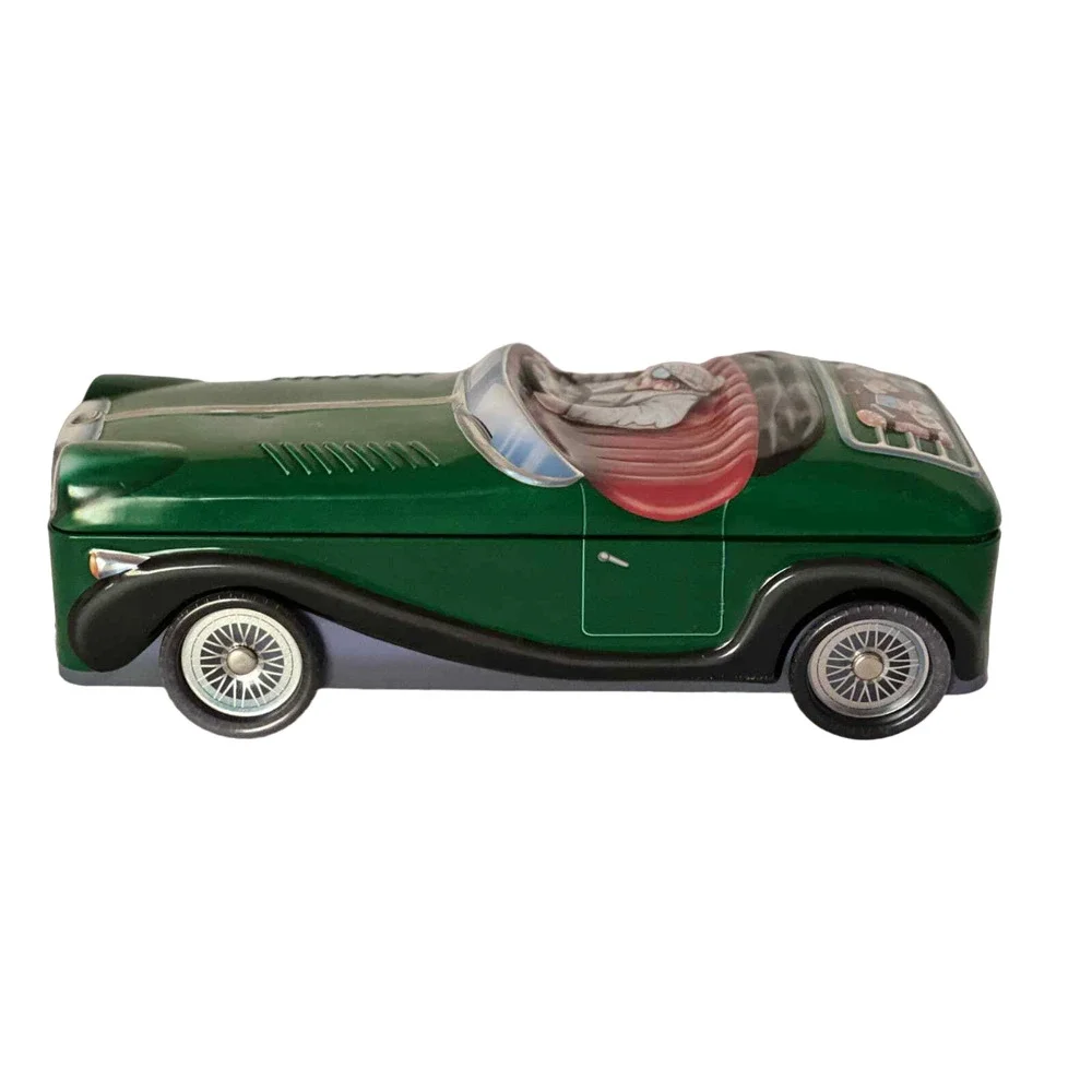 The Silver Crane Designs Vintage Style Automobile Tin Car w Spinning Tires 11